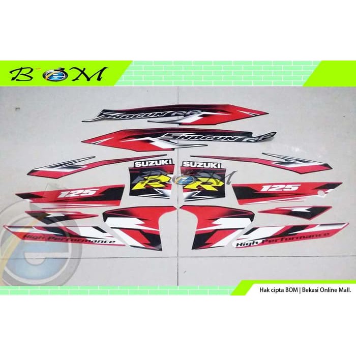 Striping Stiker Sticker suzuki shogun rr 125 2008 merah hitam