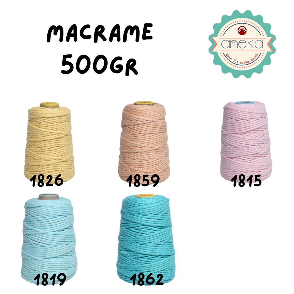 KATALOG - Benang Tali katun / tali macrame makrame warna warni 500 gr / 4mm