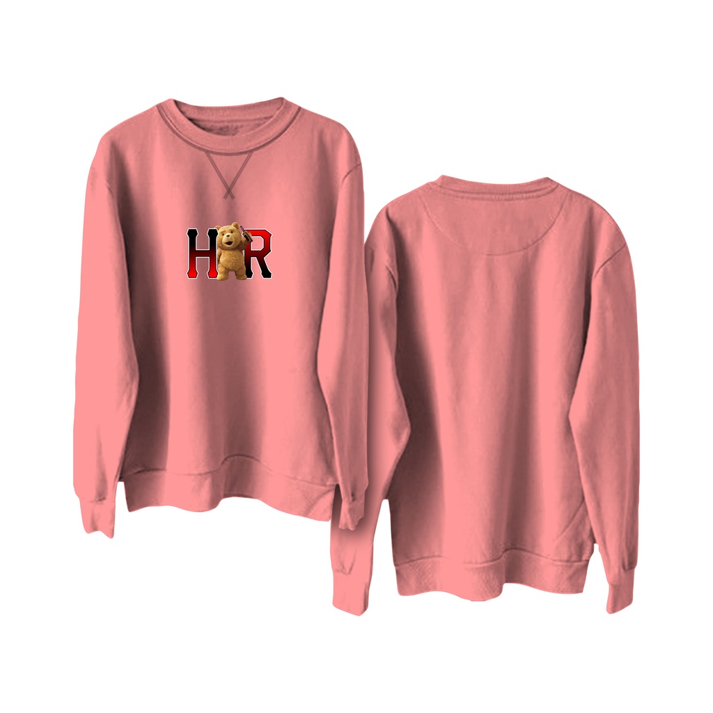 Crewneck sweatshirt sablon DTF || Holyrider Sweter Basic HR Beruang Cheers size M - XXL ( Pria &amp; Wanita )