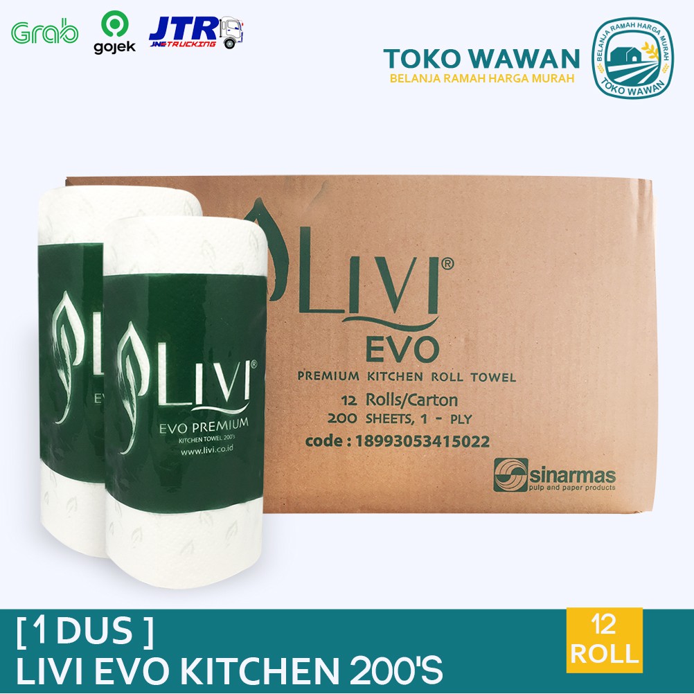Tissue LIVI EVO Premium Kitchen Roll / 1 DUS / KARTON isi 12 PACK / HARGA GROSIR