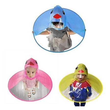 Satu7an HW-152 Jas Hujan Ufo Anak Portable Topi Payung Ufo Praktis Raincoat Children PVC