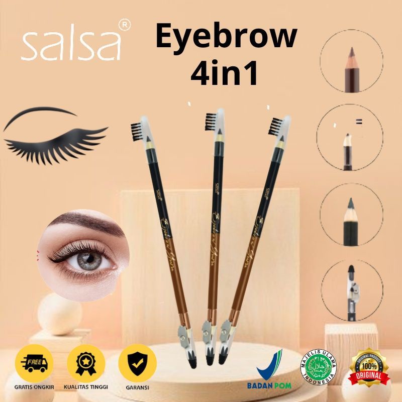 *Afnansa*Eceran Pensil Alis 2in1 Salsa hitam+coklat