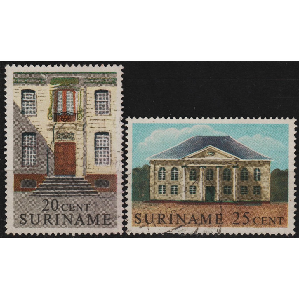 

Perangko Filateli A5-131 suriname VFU 2v 01.04.1961 surinam buildings