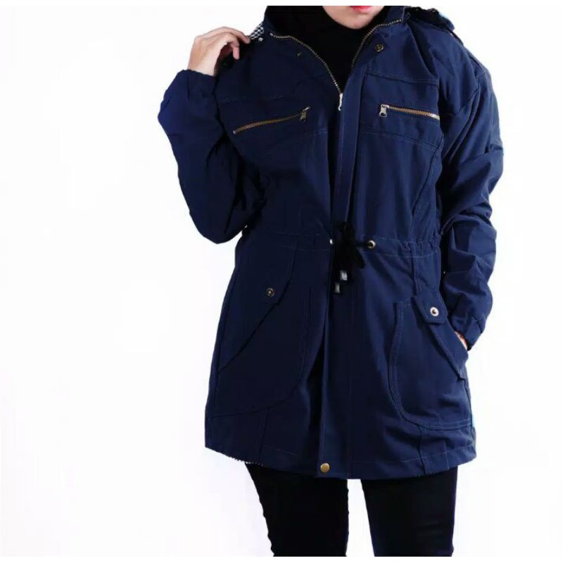 Jaket Parka Cewek Jumbo / big size m/l, xl, xxl, xxxl, hoodie bisa dilepas-2
