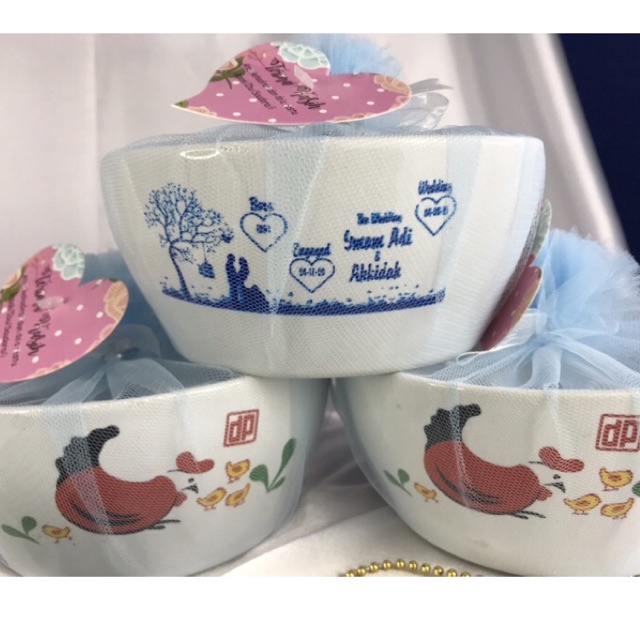 Souvenir Pernikahan Mangkok Jumbo Ayam Betina Mangkuk Keramik Mangkok Saji Sup Mangkok Sablon