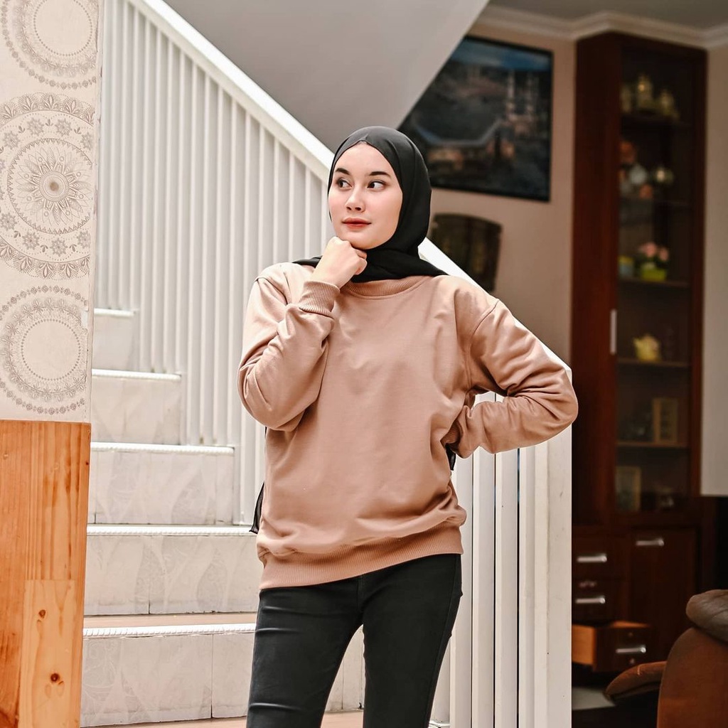 BASIC SWEATER Warna Mint || CRAWNECK POLOS II Sweatshirt Polos