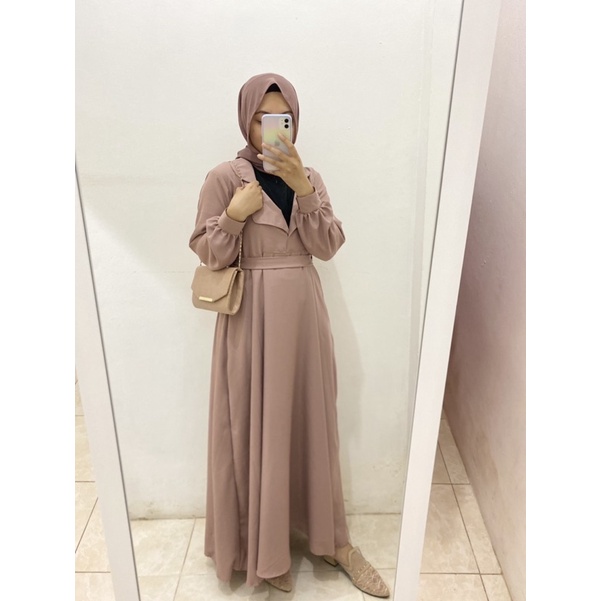 (FREE HIJAB) GAMIS CANTIK FORMAL ( V neck)