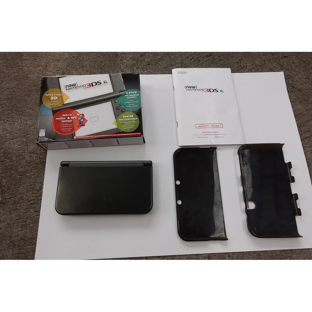 BERKUALITAS PALING MURAH  NEW 3DS XL METALLIC BLACK CFW LUMA 16GB FULLGAMES 