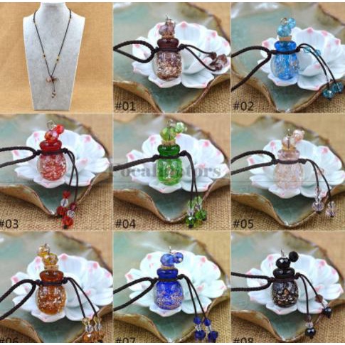 

@#@#@#] Essential Oil Diffuser Glaze Perfume Pendant Necklace Kalung