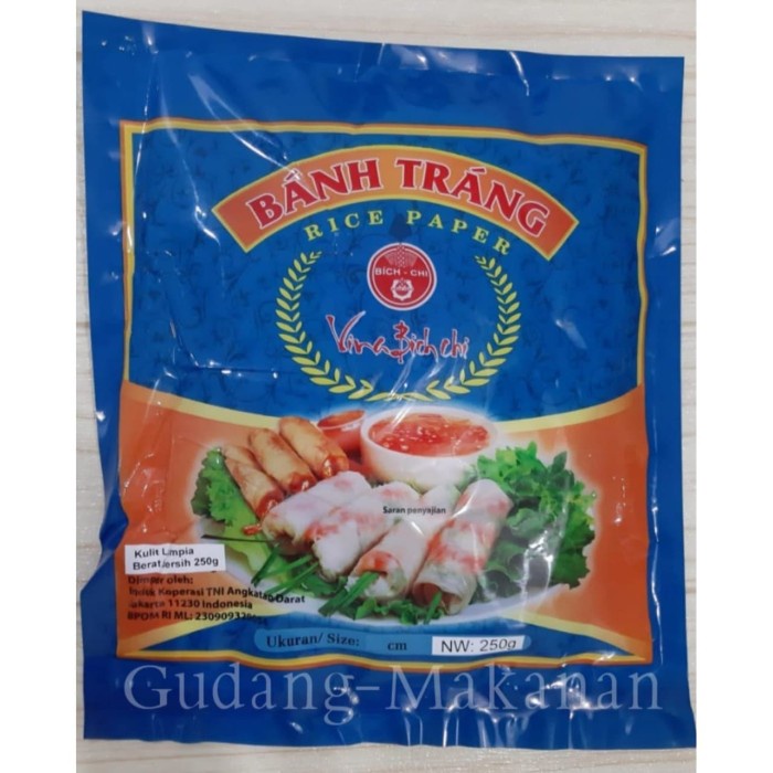 

hbt204tt Kulit Lumpia Vietnam 250Gr Banh Trang Rice Paper 16Cm Da01D100