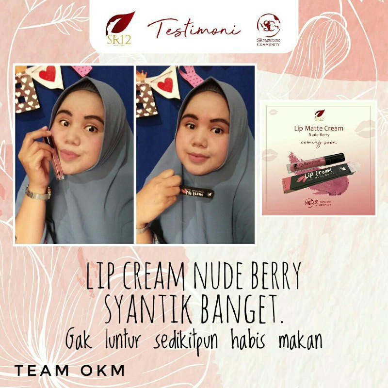 SR12 LIP MATTE CREAM BPOM / LIPSTIK MATTE MAKE UP / BEBAS PARABEN TAHAN LAMA &amp; RINGAN