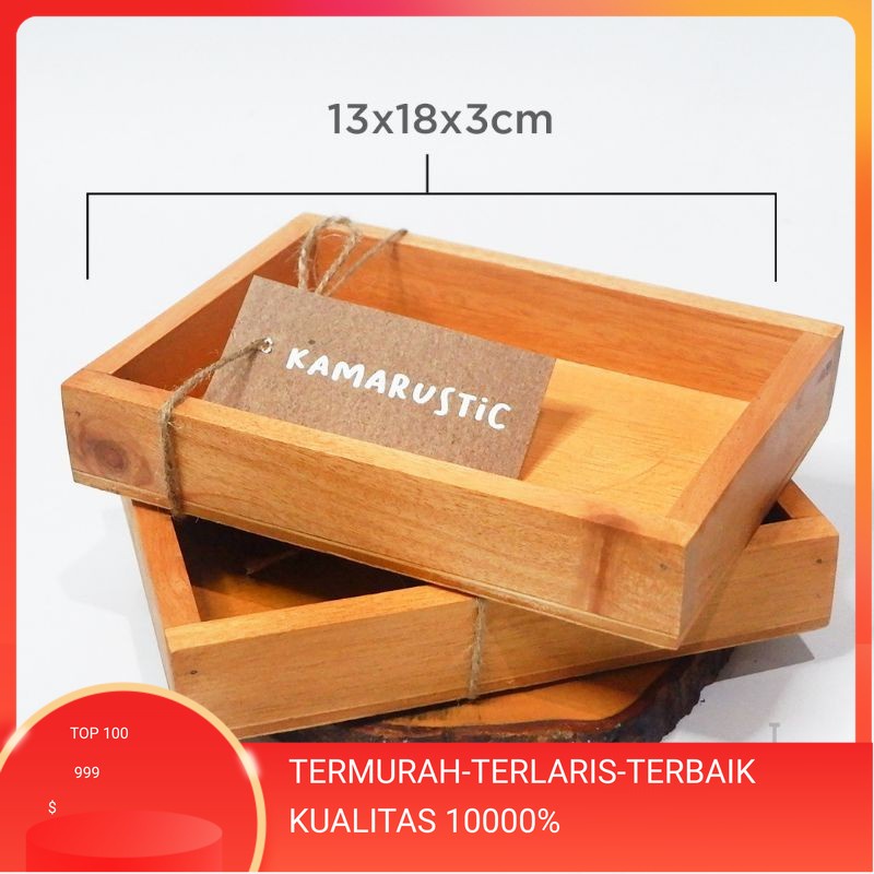 WOODEN STORAGE BOX / TATAKAN KAYU AESTHETIC / FRAME KAYU / KOTAK SKINCARE