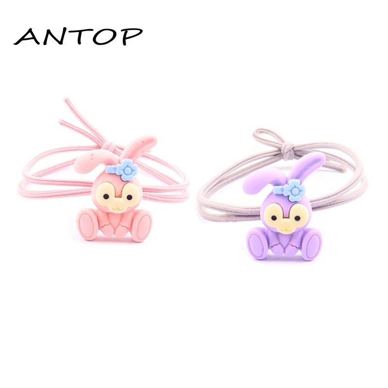 1 Pc Korea Kartun Kelinci Tali Rambut Elastis Tinggi Aksesoris Rambut Fashion Anak Perempuan ANTOP
