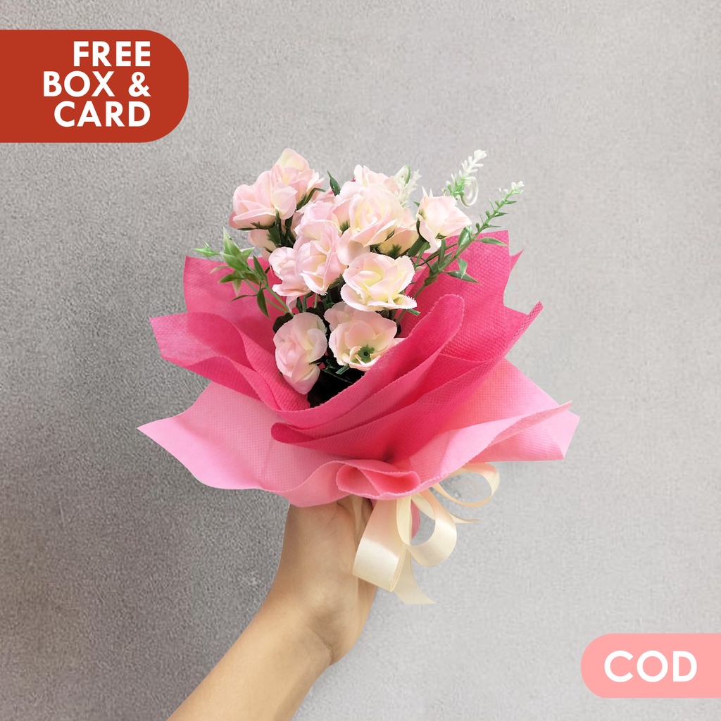 Buket bunga artificial mini buket bunga pernikahan bouquet wisuda bunga plastik rustik