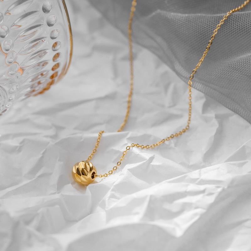 Kalung Titanium Bola Model Mas 24K Vintage Korea Fashion Trending