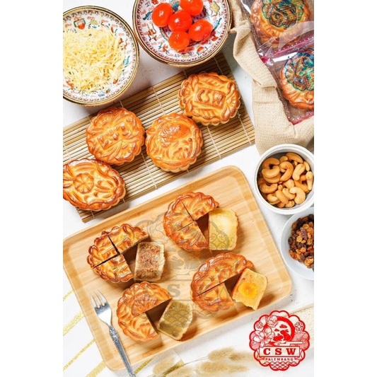 MOONCAKE / KUE BULAN / MOON CAKE CSW PALEMBANG SATUAN ,VEGETARIAN GARANSI 100 % HALAL