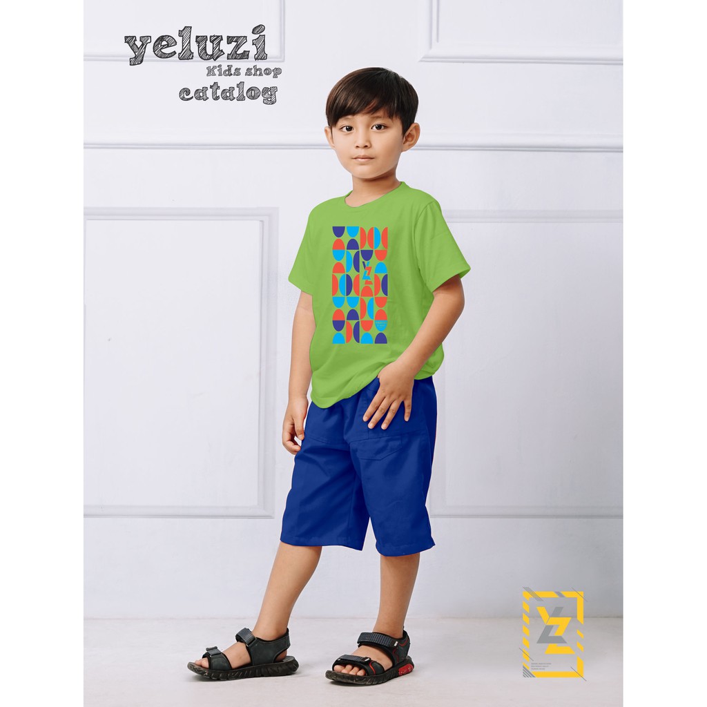 Kaos anak distro oblong hijau yeluzi