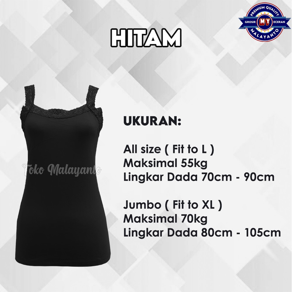 Tanktop Tali Renda Bahan Rayon Super Ukuran All Size dan Jumbo Ready stok!!-4