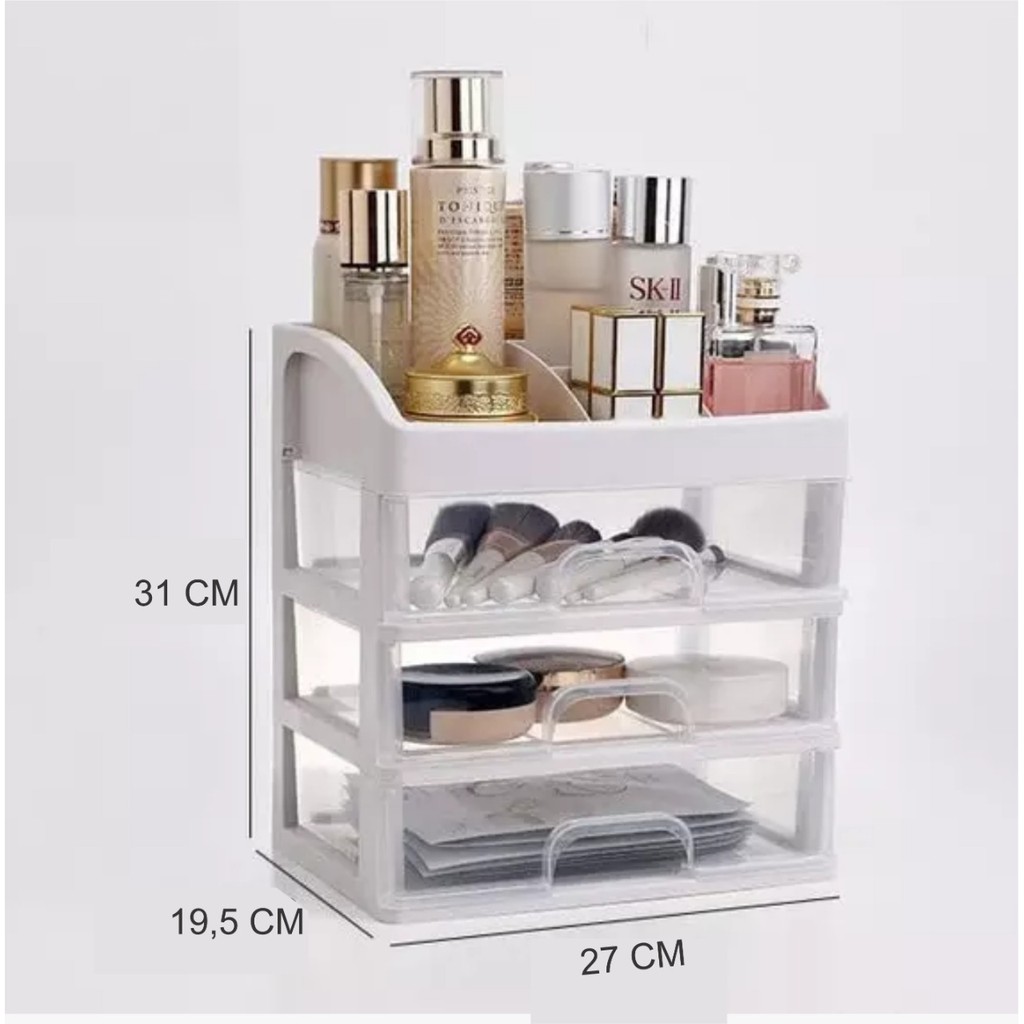 CUCI GUDANG Rak Kosmetik Kayu Ada Cermin Lubang Tisu Wooden Make Up Organizer Rak P3K Rak Serbaguna Multifungsi Lemari KOTAK