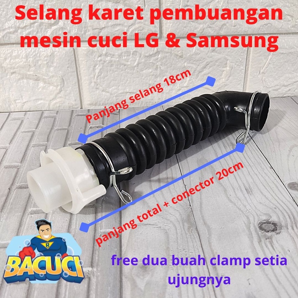 Jual Selang Air Pembuangan Mesin Cuci Lg Samsung Drain Hose Selang Karet Shopee Indonesia