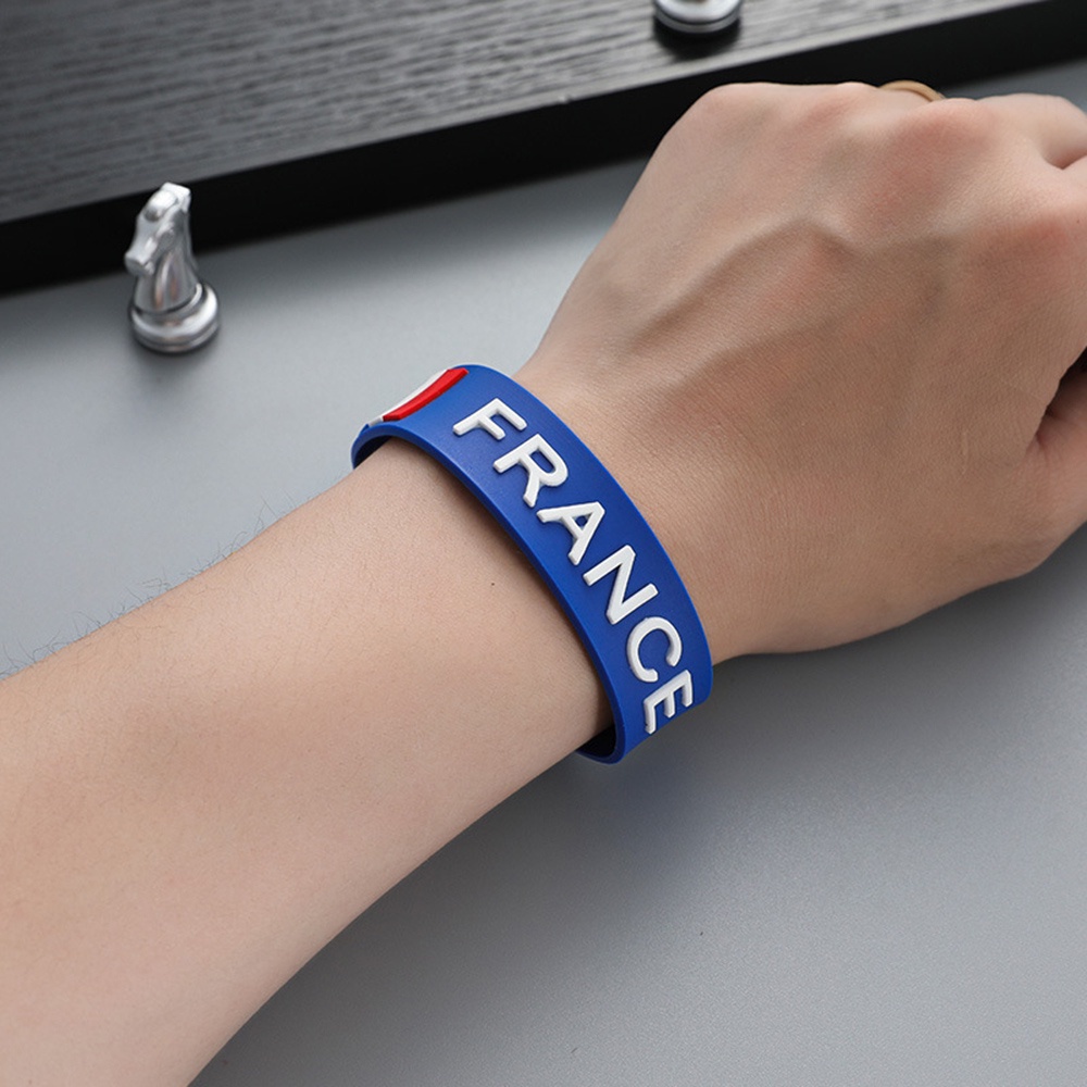 【COD Tangding】2022 Qatar Gelang Tali Karet Motif Bendera Negara World Cup National Team Untuk Fans Priawanita