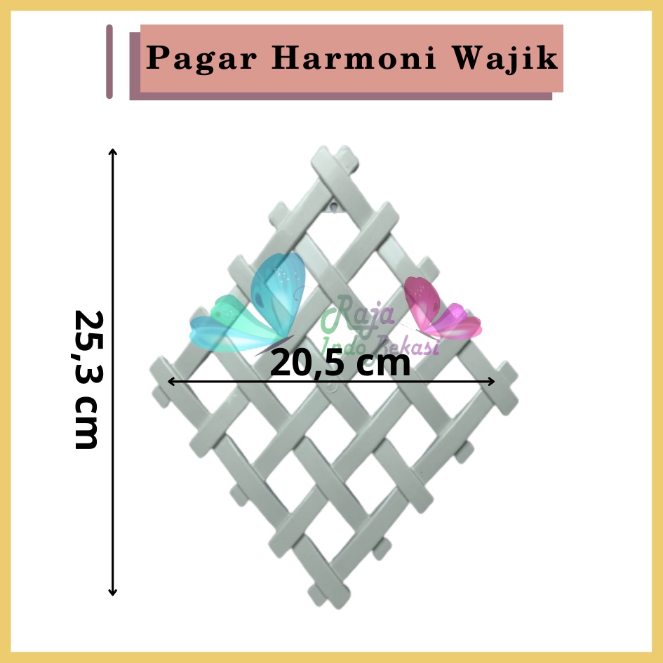 Pagar Wajik Harmoni Warna Putih Coklat Hitam Kuning Ornamen Bunga Vas Wajik Pagar, Jaring, Rambatan Plastik Ukuran Kecil Sedang Besar untuk Bunga Hias Artificial Hiasan Ruang Tamu Dinding Home Grosir Murah Wajik Putih / Breket/ Tatakan/ Pagar Plastik