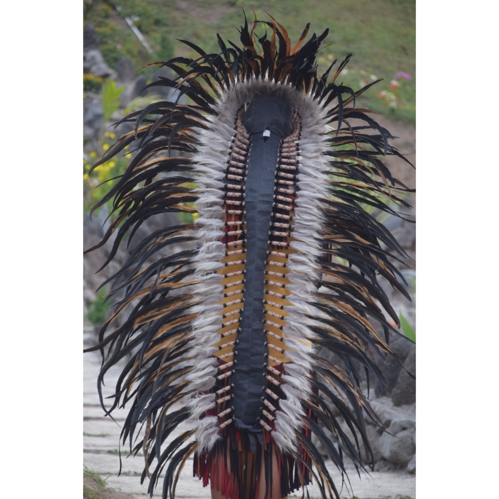 TOPI INDIAN - INDIAN HEADDRESS LONG AYAM BILABONG NATURAL COKLAT