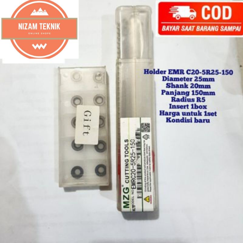 Holder EMR C20-5R25-150 Diameter 25x20x150mm Radius R5 set insert RPMT RDMT 10
