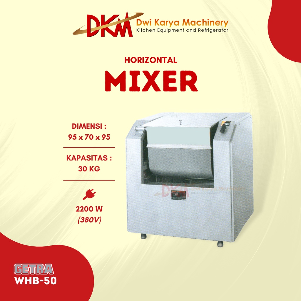 HORIZONTAL DOUGH MIXER (MIXER ADONAN HORIZONTAL) /MIXER ROTI WHB 50