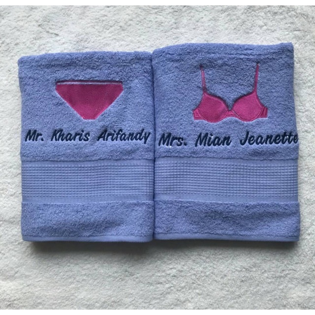 Handuk bordir couple terry palmer / handuk mandi