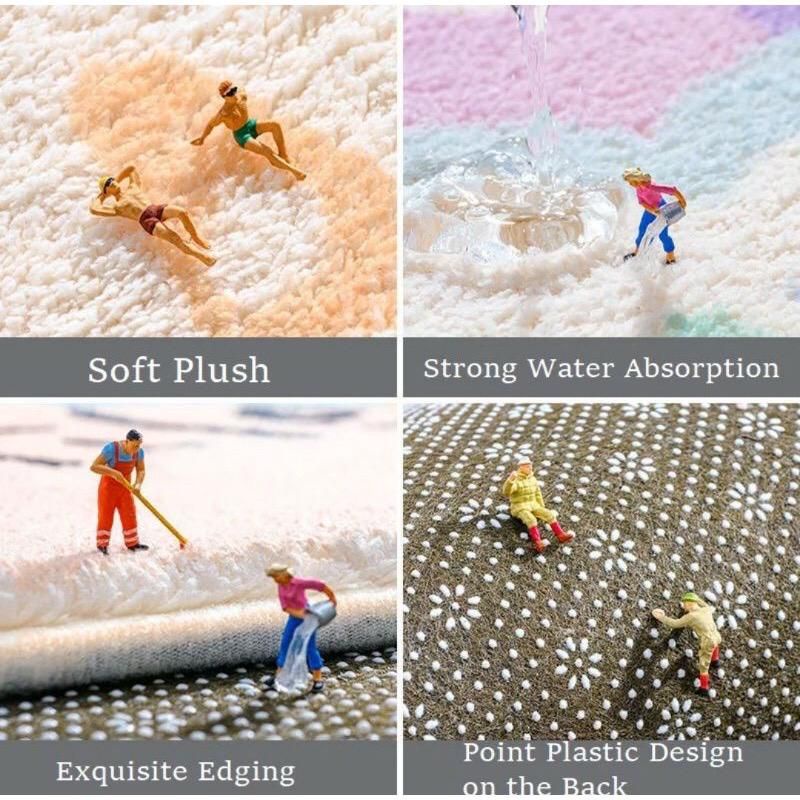 Keset Rainbow/ Keset Motif Pelangi Anti Slip Bahan Serat Lembut /Door Mat /Bathroom Mat