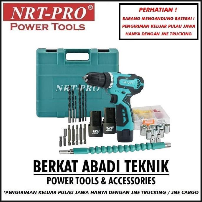 NRT-PRO DC330 Bor Cordless Drill Batre Tangan Tanpa Kabel 12 V Mesin