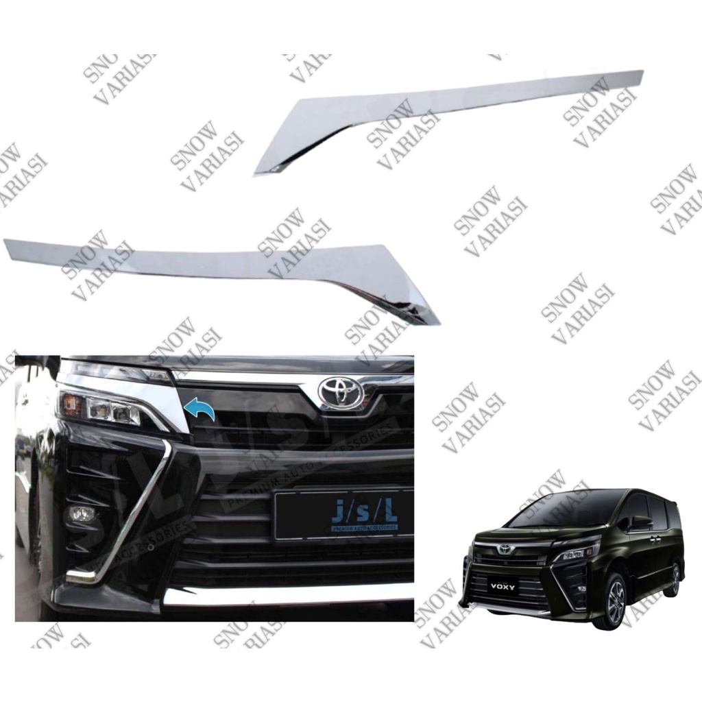 Paket Lengkap List Grill Garnish Outer Tank Cover Sillplate Toyota Voxy 2017 2022 JSL