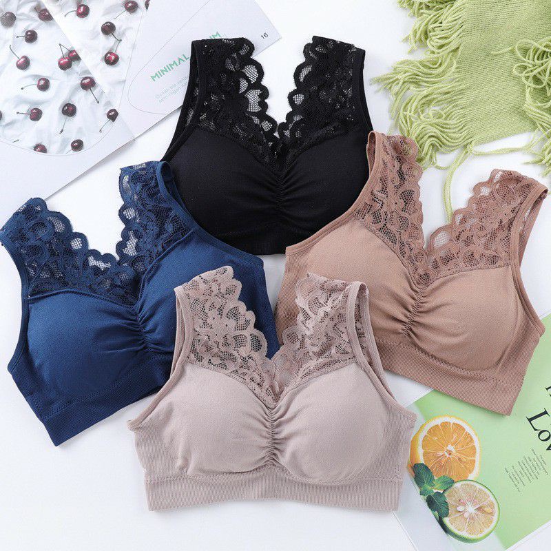 SEAMLESS BRA RENDA BRALETTE LACE TANPA KAWAT PAKAIAN DALAM WANITA GOOD QUALITY