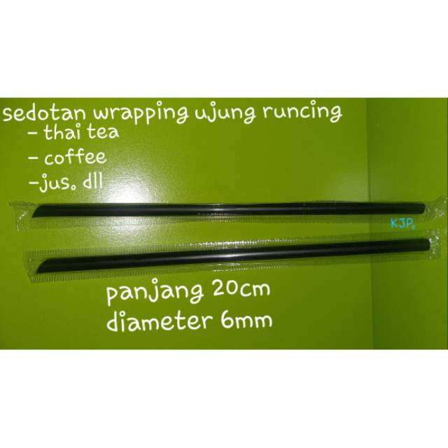 

Sedotan hitam bubble isi -+ 300 pcs/sedotan thai tea/sedotan steril lancip runcing