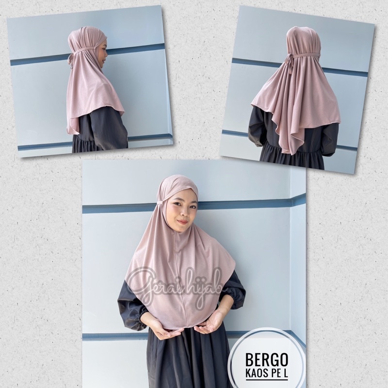 HIJAB BERGO MARYAM TALI NON PET BAHAN KAOS PE