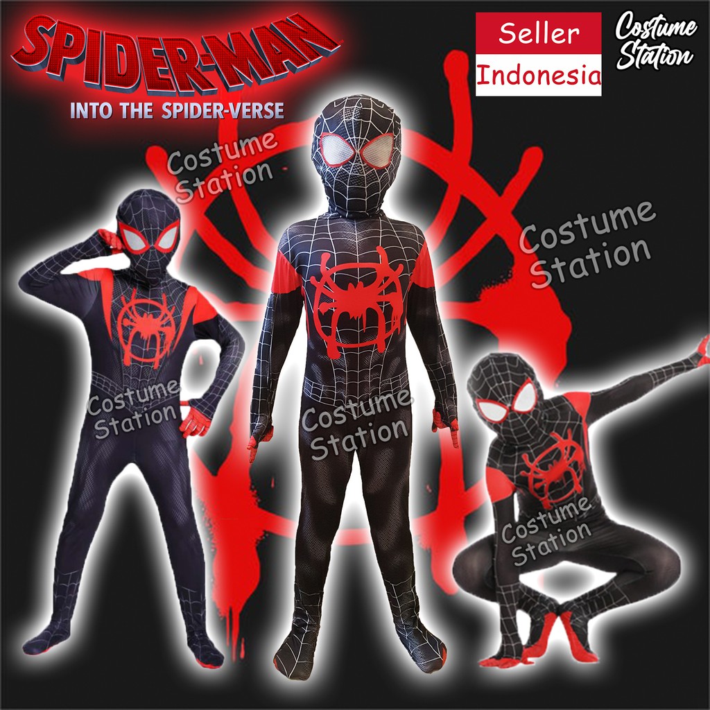 Kostum Spiderman Into The Spider Verse / Costume miles morales anak laki