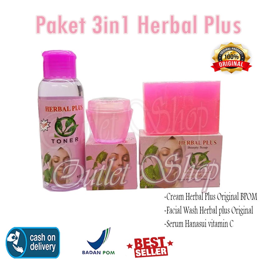 PAKET KOMPLIT Cream Herbal Plus BPOM - Paket Krim Herbal Plus Original Import + Sabun Herbal Plus Im