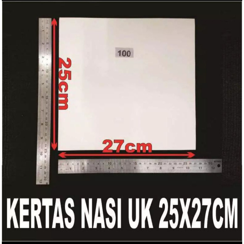 KERTAS NASI KFC/KERTAS MINYAK ANTI LENGKET UK.25CM*27CM 100PCS /PACK HARGA PABRIK MURAH GROSIR TEBAL