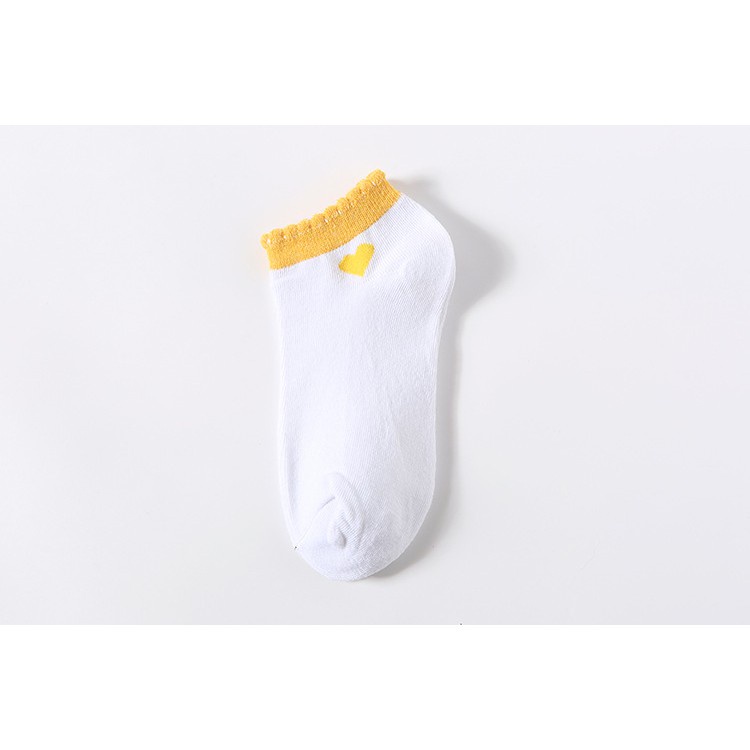 Kaos Kaki Ankle Cute Kaos Kaki Pendek Polos dan Motif Semata Kaki Import Murah Motif Polos-LOVE MUSTARD