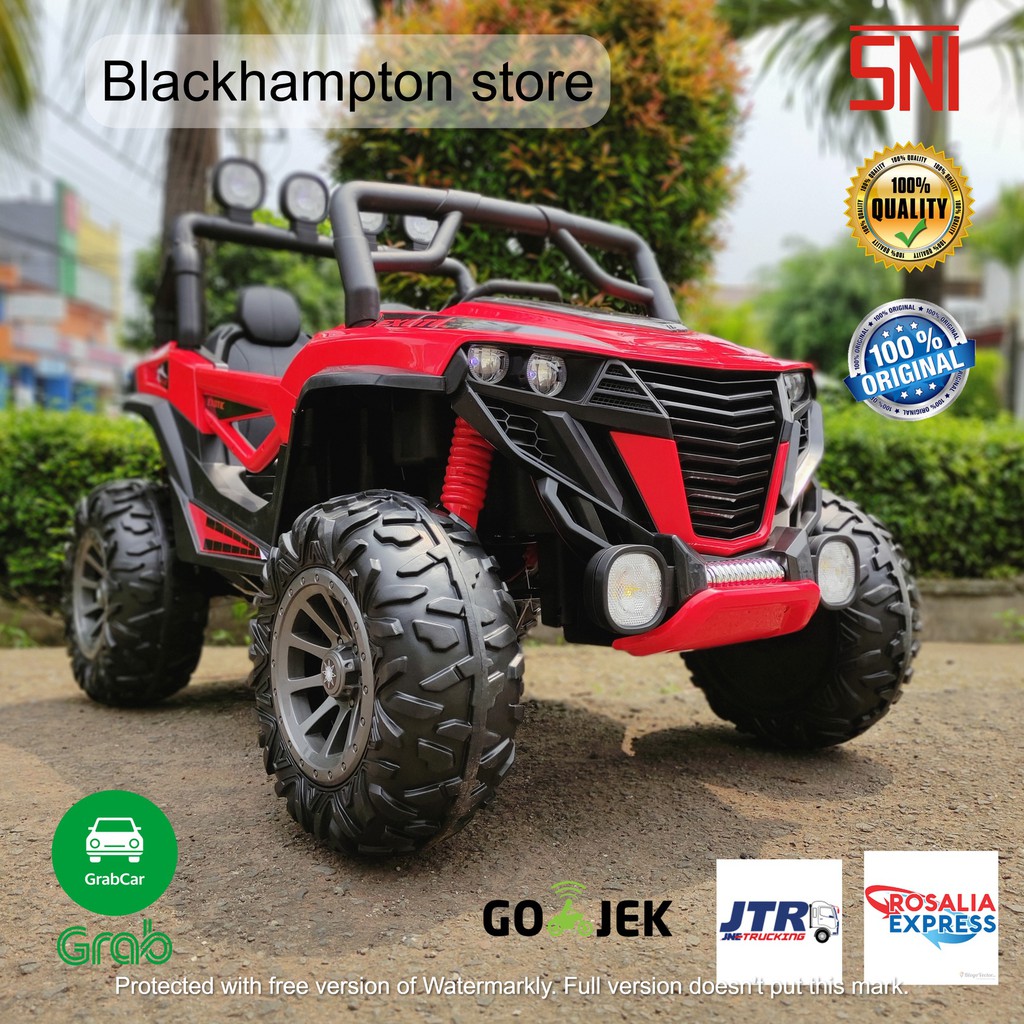 Mobil Aki Mainan Anak Jeep Buggy Besar 2 Seat Ban Karet