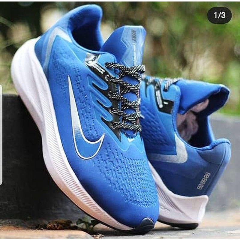 SALE 50%! Sepatu Olahraga Pria Nike Pegasus Winflo 6 Men Sport Shoes Sepatu Lari Pria Running Murah Casual Sneakers Blue