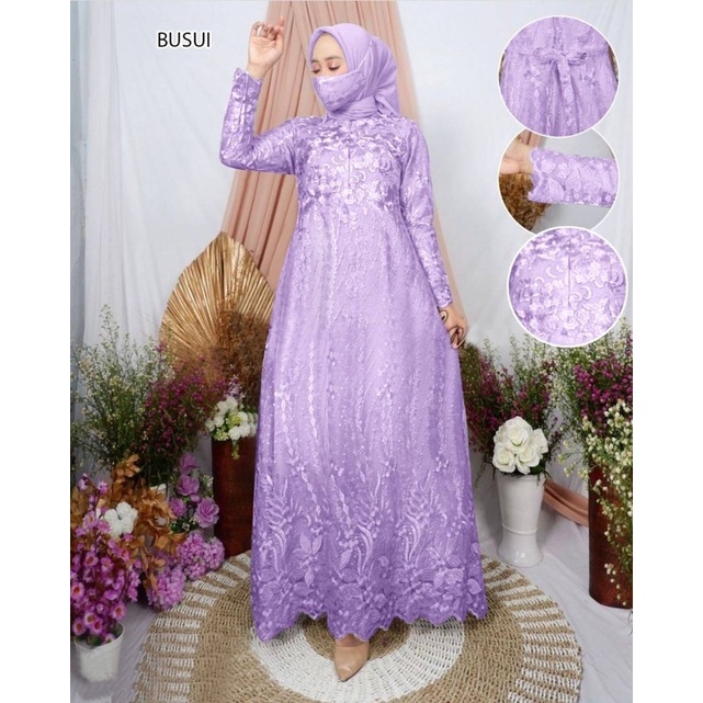 GAMIS BROKAT TILE MUTIARA PREMIUM / MAXI NAMIRA BUSUI FREE MASKER Ukuran M L XL XXL / DRESS KONDANGAN MUSLIM / GAMIS FASHION TERLARIS / GAMIS BRUKAT JUMBO