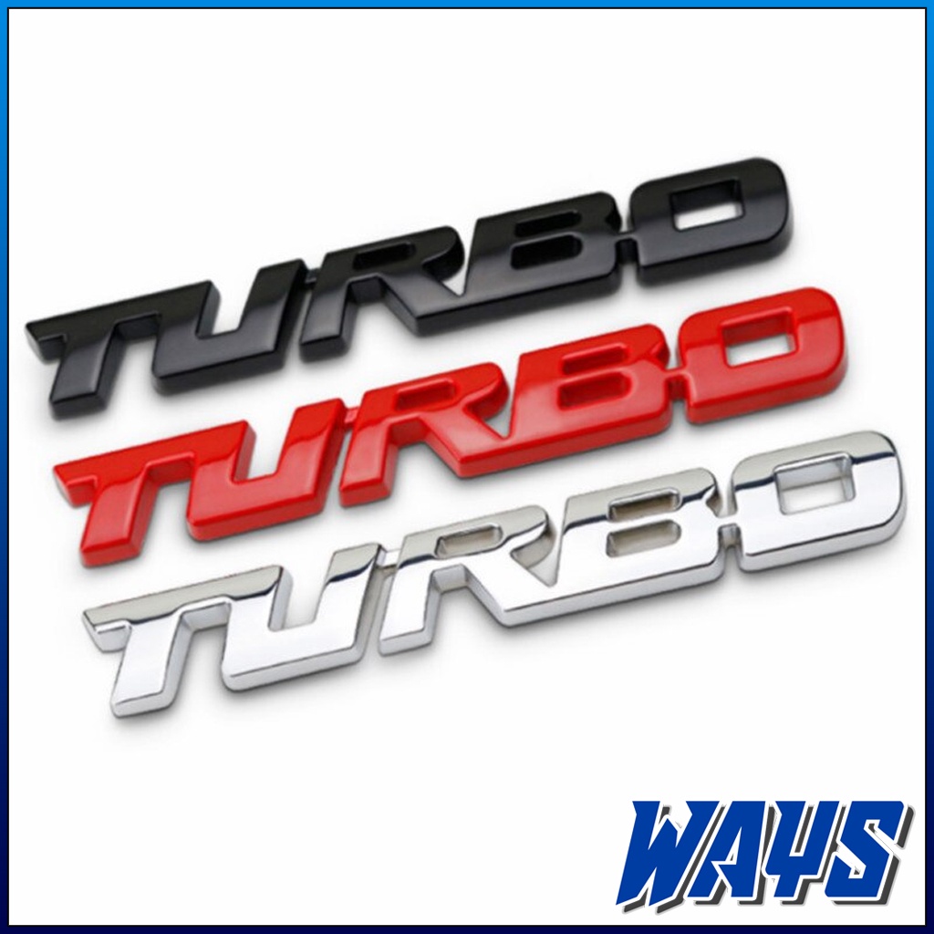 Z154 | Turbo Sports Emblem Logo 3D Sticker Badge Bahan Metal Aksesoris Variasi Universal Motor Mobil