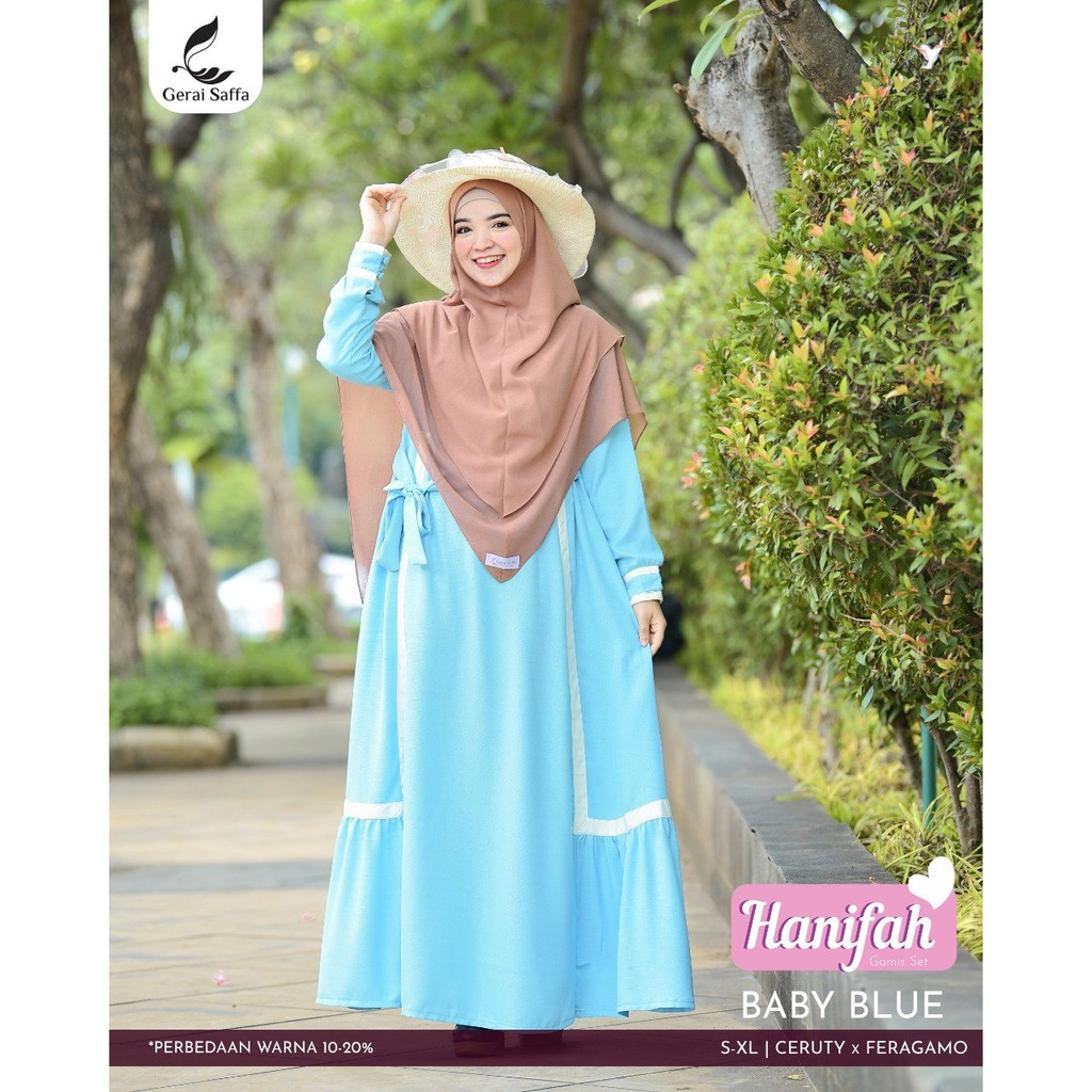GAMIS BY GERAI SAFFA – GAMIS HANIFAH BABY BLUE  BY GERAI SAFFA