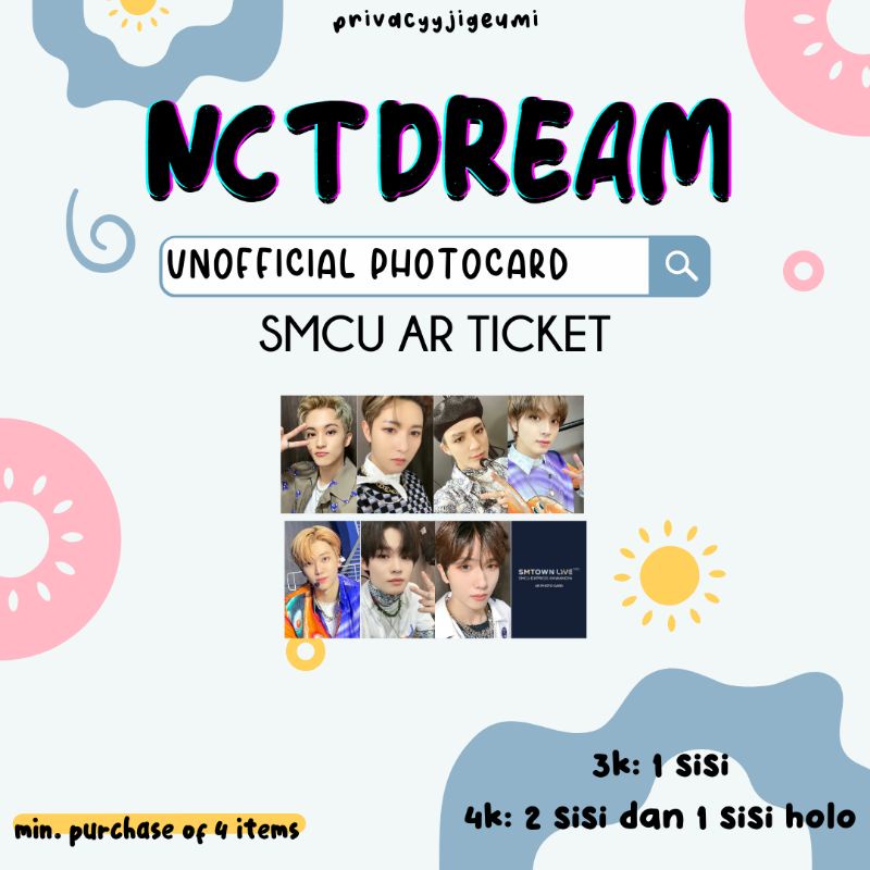 [READY] UNOFFICIAL PHOTOCARD PC NCT DREAM SMCU AR TICKET
