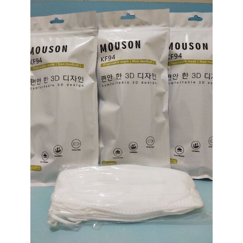 masker kf94 mouson / masker kf mouson 4ply isi 10pcs Daily protective mask import kemasan pack