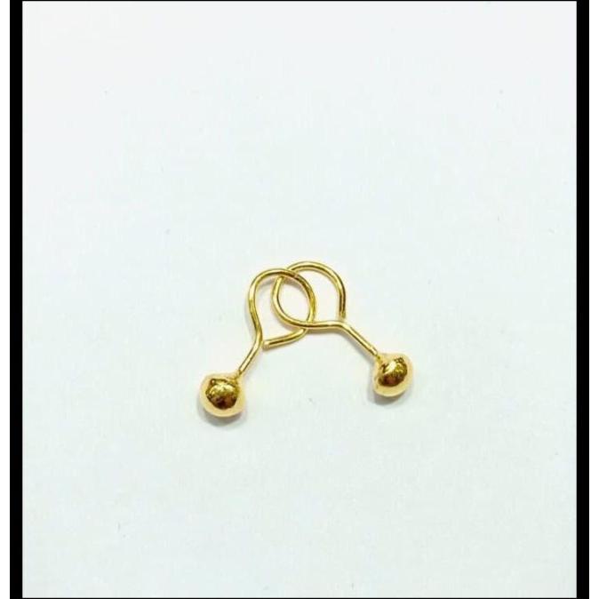 NEW ANTING BAYI EMAS KUNING 70 % GIWANG TOGE BABY EARING TANPA PERMATA PENGIRIMAN CEPAT