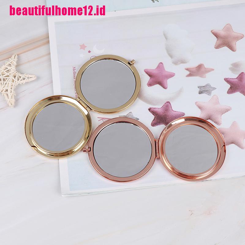 Cermin Saku Lipat Bahan alloy Gaya Vintage Untuk makeup