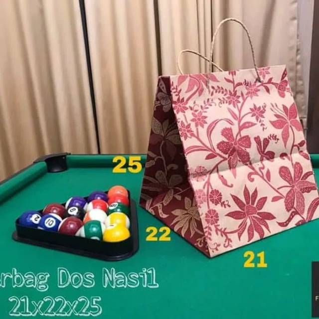 Paperbag Dus Nasi Motif 21x22x25 Tas Dus Nasi Box Bento Goodie Bag Tas Souvenir